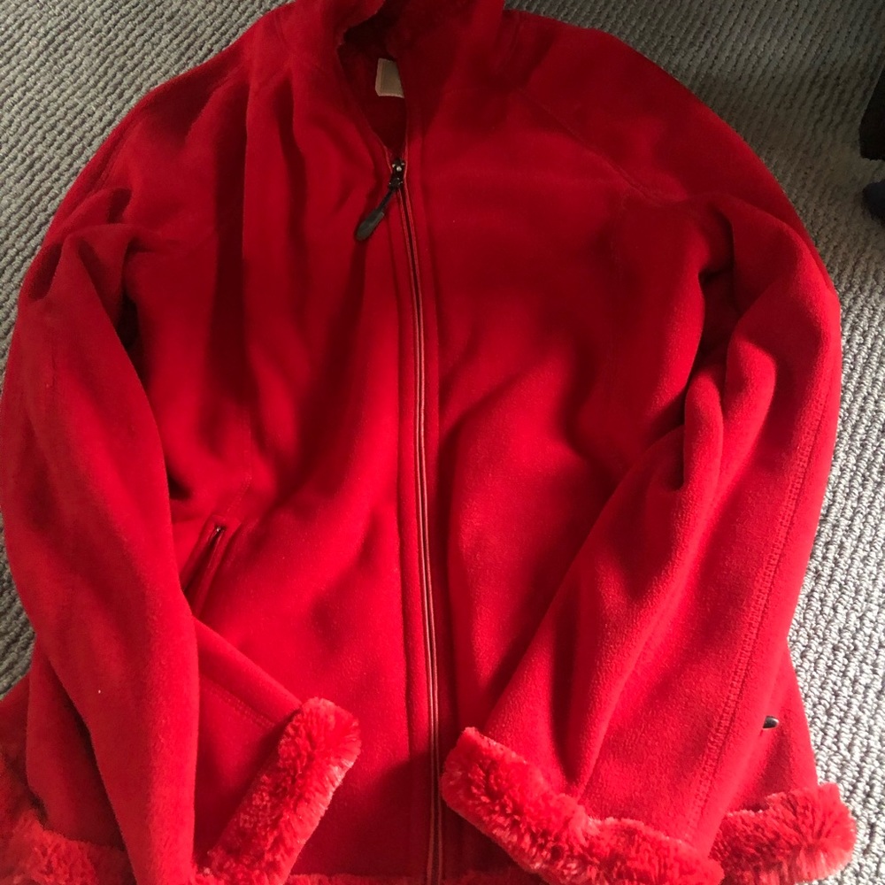 Red fleece jacket
